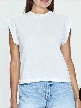 Pistola Marina Wide Shoulder Muscle Tee in Le Blanc Small